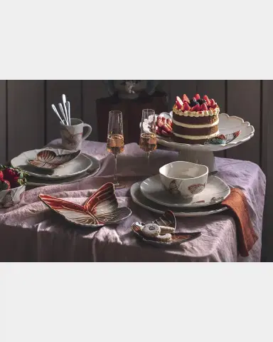 Bordallo Pinheiro Cloudy Butterflies Dessert Plate by Claudia Schiffer | Thumbnail 2