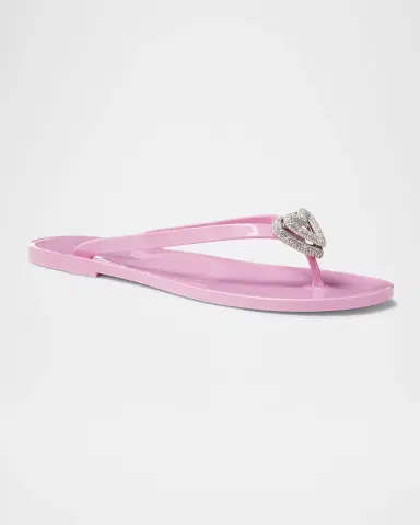 MACH & MACH Double Heart Rubber Thong Sandals | Thumbnail 2