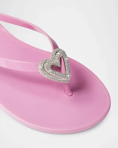 MACH & MACH Double Heart Rubber Thong Sandals | Thumbnail 5