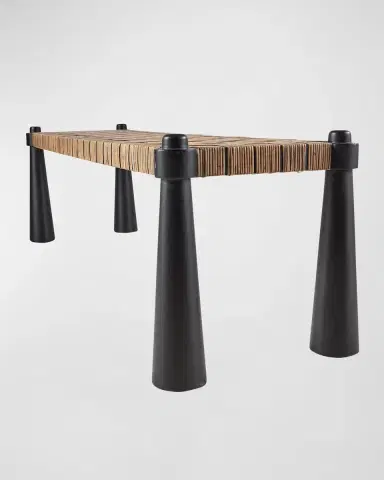 Arteriors Solange Rattan Bench, 58.5" | Thumbnail 5