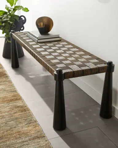 Arteriors Solange Rattan Bench, 58.5" | Thumbnail 6