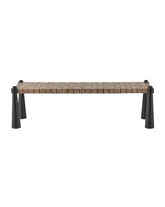Arteriors Solange Rattan Bench, 58.5"
