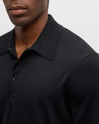 Tom Ford Men's Fine-Gauge Wool Polo Sweater | Thumbnail 4