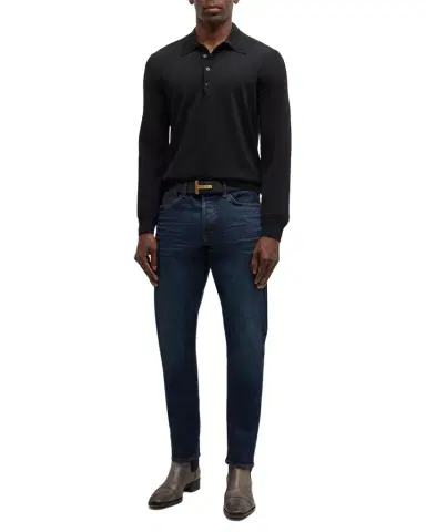 Tom Ford Men's Fine-Gauge Wool Polo Sweater | Thumbnail 1