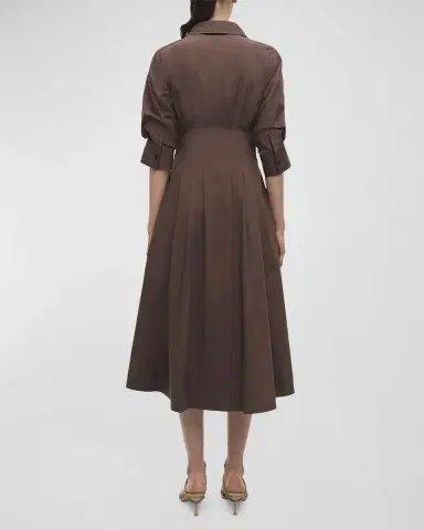 Simkhai Jazz Pintuck 3/4-Sleeve Midi Shirtdress | Thumbnail 3 Simkhai Jazz Pintuck 3/4-Sleeve Midi Shirtdress | Thumbnail 3