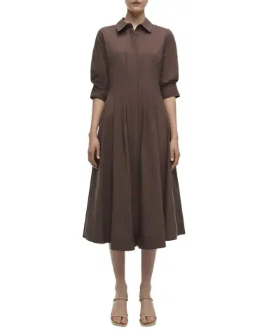 Simkhai Jazz Pintuck 3/4-Sleeve Midi Shirtdress | Thumbnail 1 Simkhai Jazz Pintuck 3/4-Sleeve Midi Shirtdress | Thumbnail 1