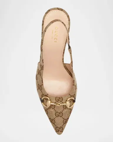 Gucci Erin GG Canvas Bit Slingback Pumps | Thumbnail 4 Gucci Erin GG Canvas Bit Slingback Pumps | Thumbnail 4