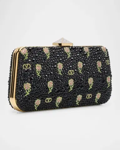 Valentino Garavani Carry Secrets VLOGO Flower Crystals Minaudiere | Thumbnail 3