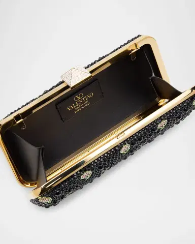 Valentino Garavani Carry Secrets VLOGO Flower Crystals Minaudiere | Thumbnail 4