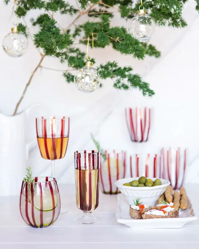 Nuovo Stripe Stemless Wine Glass