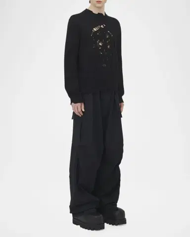 Alexander McQueen Men's Distressed Skull Sweater | Thumbnail 2 Alexander McQueen Men's Distressed Skull Sweater | Thumbnail 2