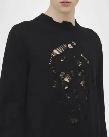 Alexander McQueen Men's Distressed Skull Sweater | Thumbnail 5 Alexander McQueen Men's Distressed Skull Sweater | Thumbnail 5