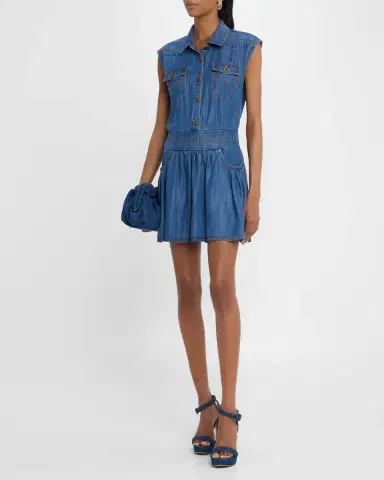 Ramy Brook Paxton Chambray Mini Dress | Thumbnail 3