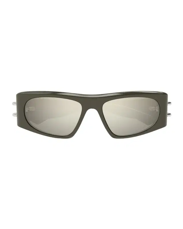 McQueen Men 's AM0471SM Acetate Rectangle Sunglasses