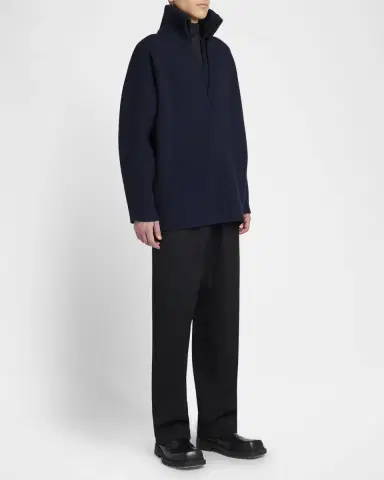 Bottega Veneta Men's Compact Wool Double V-Neck Sweater | Thumbnail 2 Bottega Veneta Men's Compact Wool Double V-Neck Sweater | Thumbnail 2