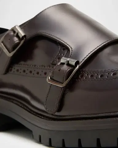 Paul Stuart Men's Marcelo Cordovan Wingtip Brogue Monk Strap Loafers | Thumbnail 3