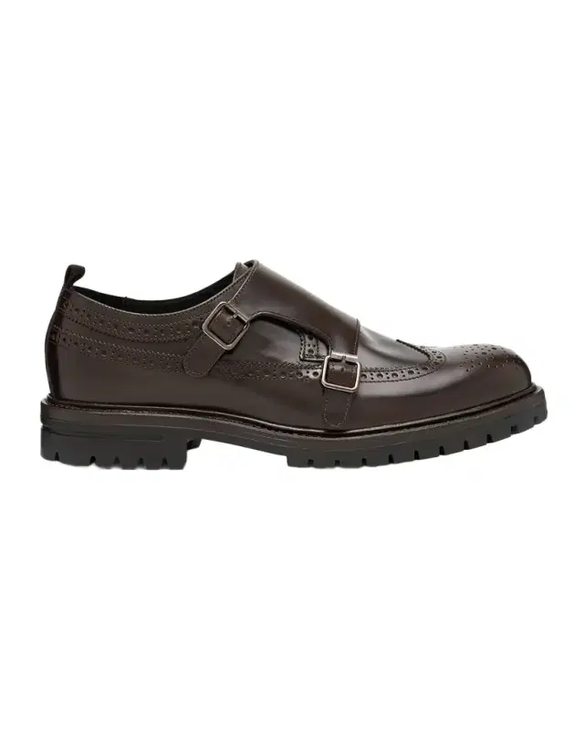 Men 's Marcelo Cordovan Wingtip Brogue Monk Strap Loafers