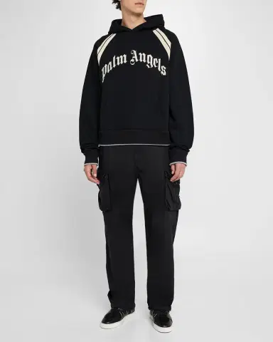 Palm Angels Men's Curved Logo Track Hoodie | Thumbnail 2
