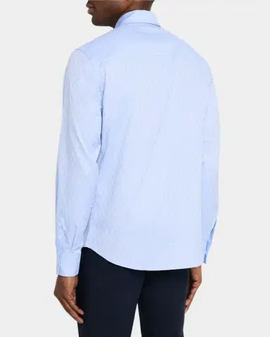 Ferragamo Men's Gancio Jacquard Sport Shirt | Thumbnail 3