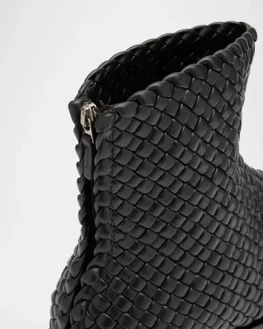 Bottega Veneta Men 's Torino Intreccio Leather Zip Ankle Boots | Thumbnail 5