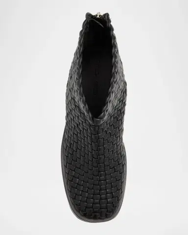Bottega Veneta Men 's Torino Intreccio Leather Zip Ankle Boots | Thumbnail 6