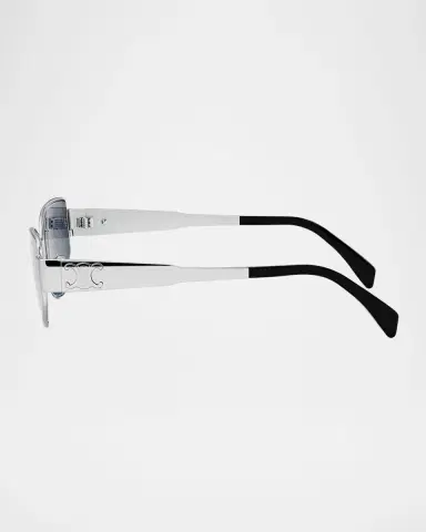 Celine Men's Triomphe Metal Cat-Eye Sunglasses | Thumbnail 3