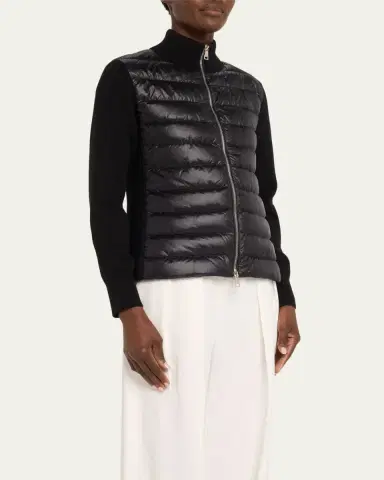Moncler Lightweight Wool Puffer Cardigan | Thumbnail 4