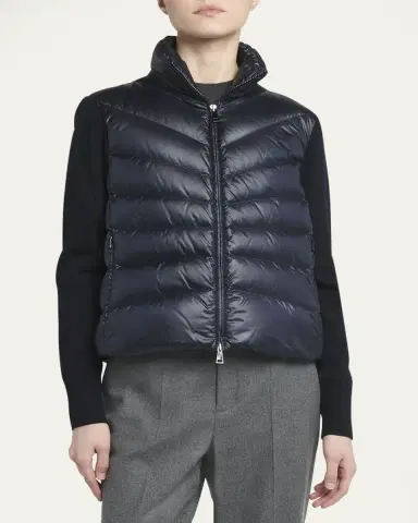 Moncler Lightweight Wool Puffer Cardigan | Thumbnail 8