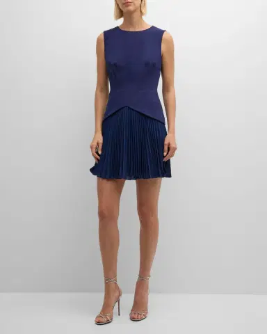 Milly Haddy Sleeveless Pleated Mini Dress | Thumbnail 2