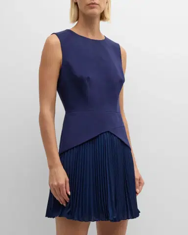 Milly Haddy Sleeveless Pleated Mini Dress | Thumbnail 3