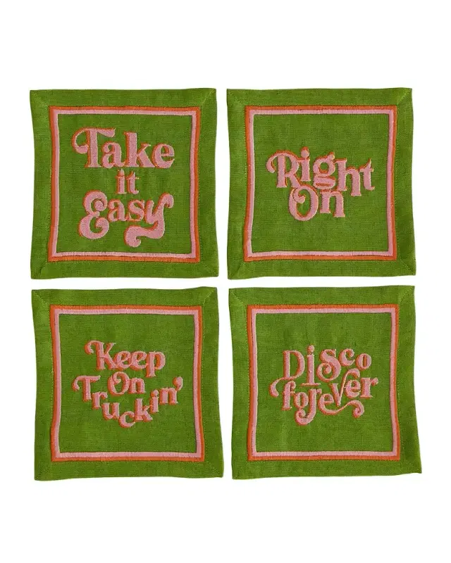 Jonathan Adler Deep Thoughts Cocktail Napkins, Set of 4