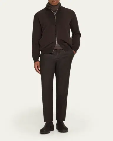 Loro Piana Men's Carlo Cashmere Flannel Trousers | Thumbnail 14
