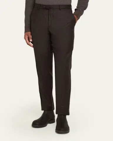 Loro Piana Men's Carlo Cashmere Flannel Trousers | Thumbnail 16