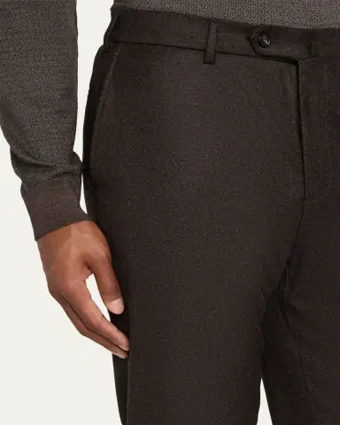 Loro Piana Men's Carlo Cashmere Flannel Trousers | Thumbnail 17