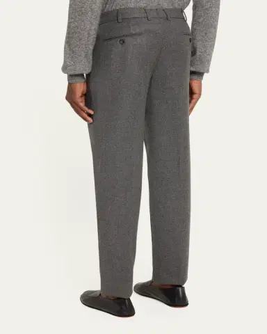 Loro Piana Men's Carlo Cashmere Flannel Trousers | Thumbnail 3