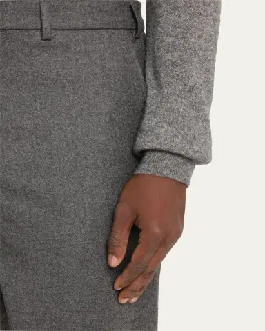 Loro Piana Men's Carlo Cashmere Flannel Trousers | Thumbnail 5