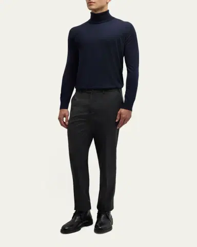 Loro Piana Men's Carlo Cashmere Flannel Trousers | Thumbnail 10