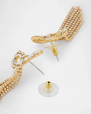BaubleBar Nicci Gold-Plated Crystal Bow Earrings | Thumbnail 4