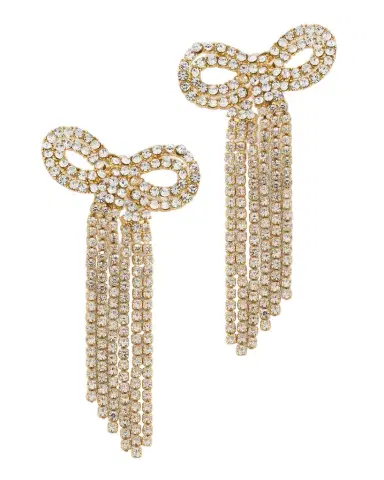 BaubleBar Nicci Gold-Plated Crystal Bow Earrings | Thumbnail 1