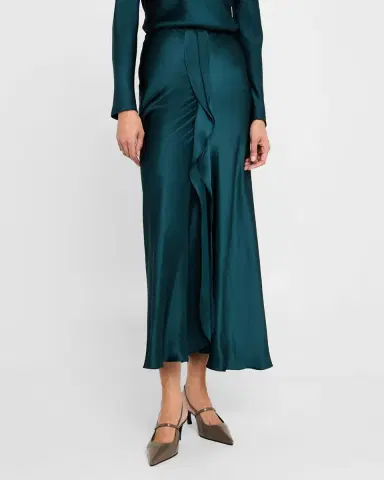 Giorgio Armani Silk Center-Pleat Midi Skirt | Thumbnail 3 Giorgio Armani Silk Center-Pleat Midi Skirt | Thumbnail 3