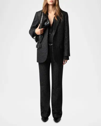 Zadig & Voltaire Pistol Shimmer Tweed Trousers | Thumbnail 2