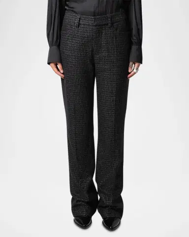 Zadig & Voltaire Pistol Shimmer Tweed Trousers | Thumbnail 4