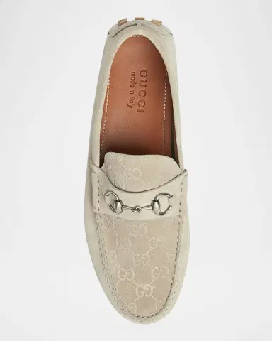 Gucci Men's Byorn Guccisima Suede Bit Loafers | Thumbnail 4