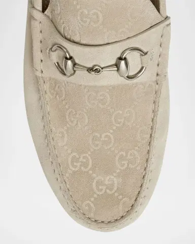 Gucci Men's Byorn Guccisima Suede Bit Loafers | Thumbnail 5