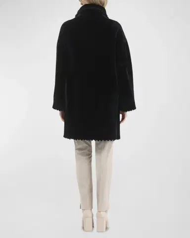 Gorski Reversible Lamb Shearling Jacket With Embroidered Trim | Thumbnail 2 Gorski Reversible Lamb Shearling Jacket With Embroidered Trim | Thumbnail 2