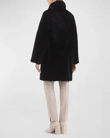 Gorski Reversible Lamb Shearling Jacket With Embroidered Trim | Thumbnail 4 Gorski Reversible Lamb Shearling Jacket With Embroidered Trim | Thumbnail 4