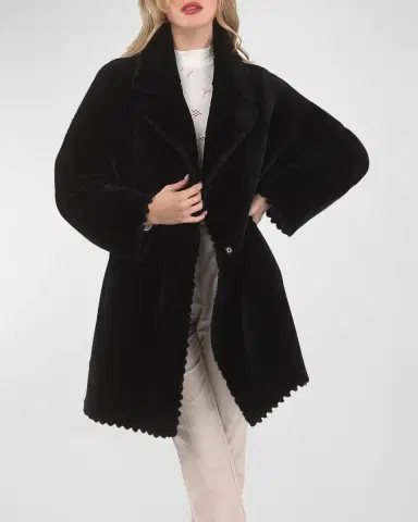 Gorski Reversible Lamb Shearling Jacket With Embroidered Trim | Thumbnail 5 Gorski Reversible Lamb Shearling Jacket With Embroidered Trim | Thumbnail 5