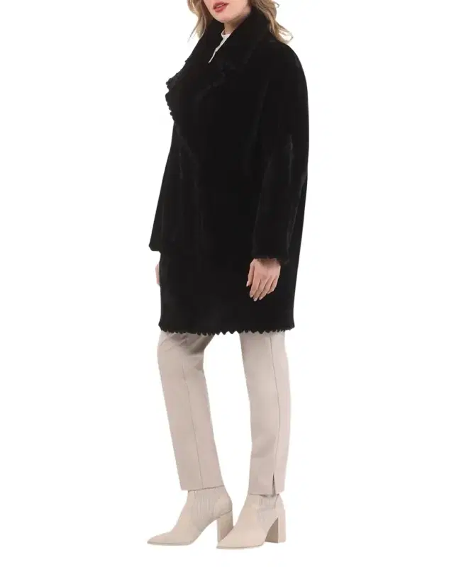 Reversible Lamb Shearling Jacket With Embroidered Trim
