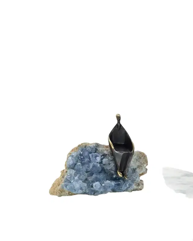 Cloaked Figure Sculpture on Kyanite III