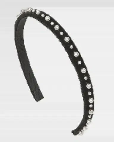 Jennifer Behr Lulu Velvet Pearly Headband | Thumbnail 2 Jennifer Behr Lulu Velvet Pearly Headband | Thumbnail 2